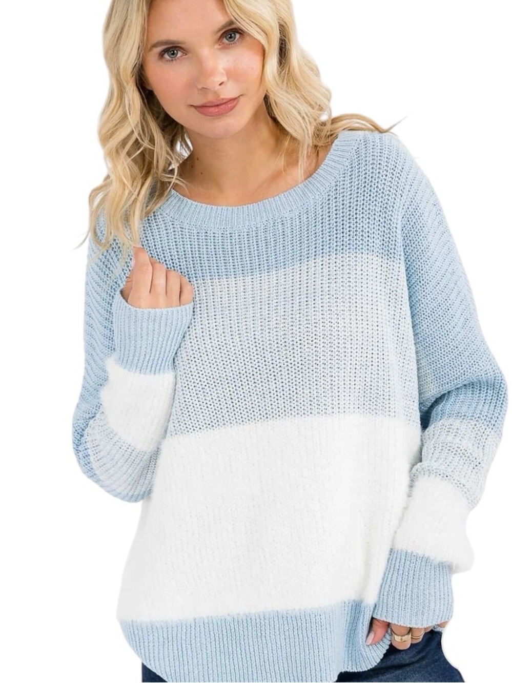 857:  MIRACLE NWT SWEATER ICE BLUE (H22)